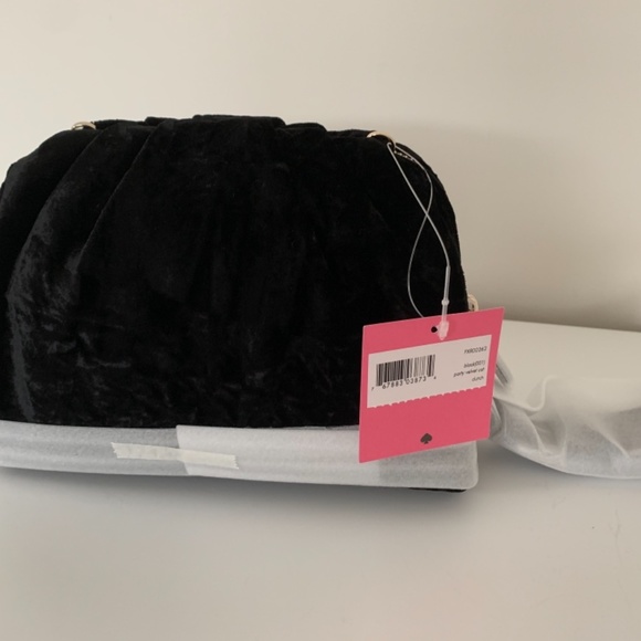BNWT Kate Spade ♠️  party velvet cat clutch - Picture 8 of 8